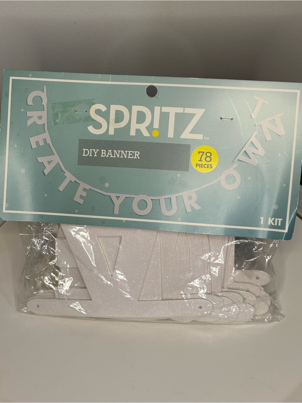 SPRITZ White Sparkling DIY Banner Kit - Create Your Own Banner